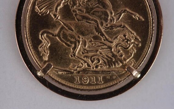 VINTAGE 18k Gold (marked 750) Gold King George V … - image 3