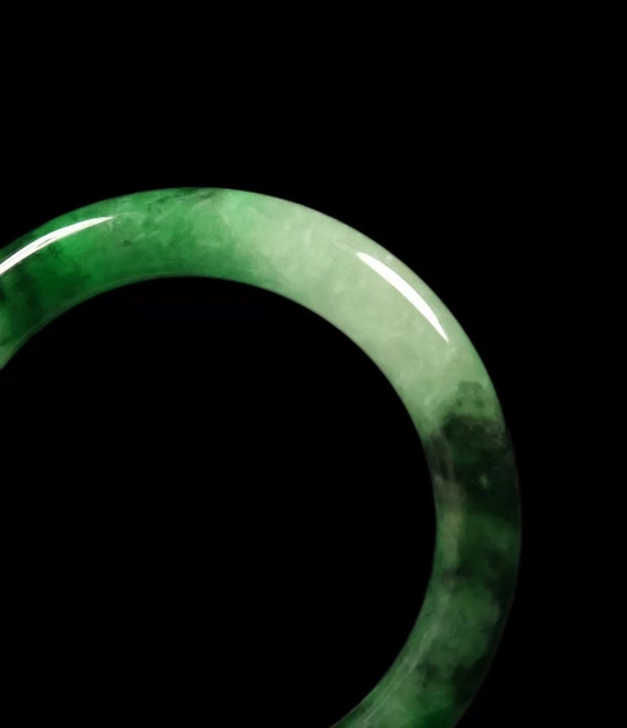VINTAGE Large Jadeite Green Jade Bangle Size 61mm… - image 3