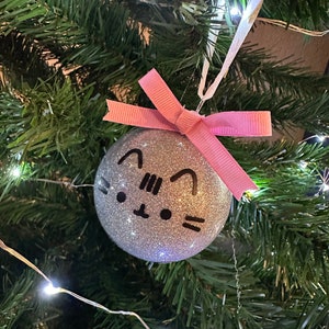 Handmade Pusheen Sphere Glass Ornaments