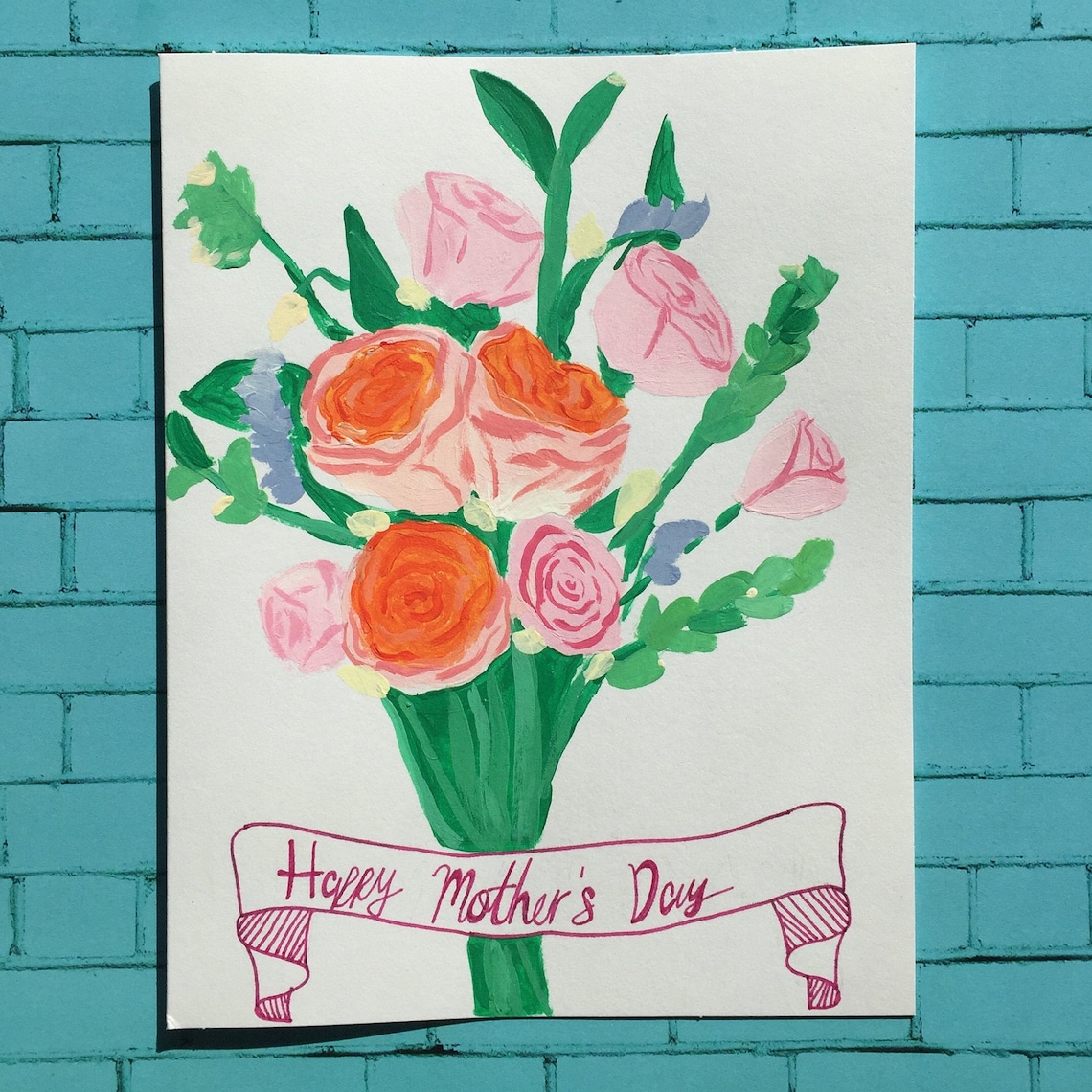 Happy Mothers Day Card Handmade Flower Mothers Day Card | Etsy
