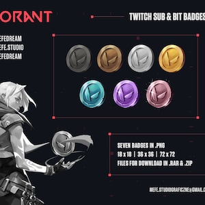 VALORANT Twitch Sub & Bit Badges | Stream Badges | Twitch Graphics | YouTube | Discord