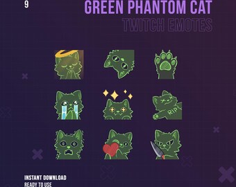Phantom Cat Twitch Halloween Badges | Subscribers Twitch Badges | Stream Sub & Bit Badges | Void Cat | Twitch Graphics | Ghost Badge