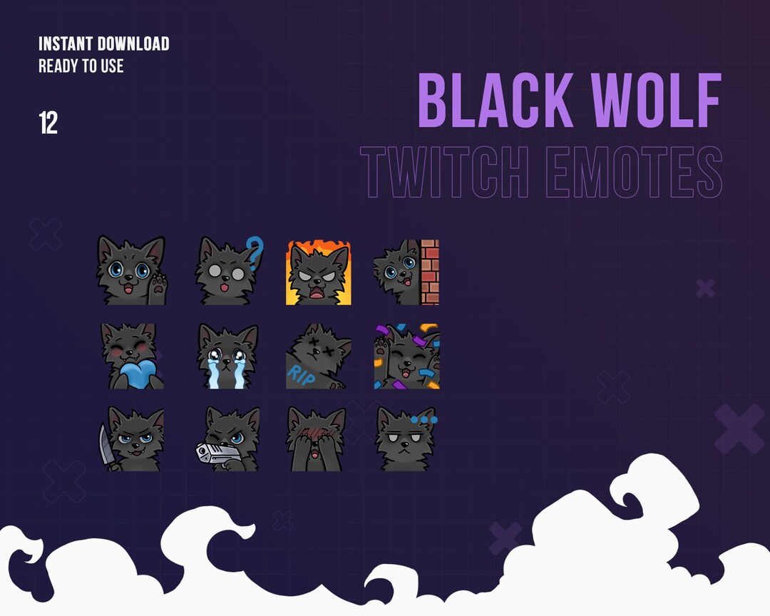 Emotes Loup Twitch Émotes de loup Diffusez des émoticônes Etsy France