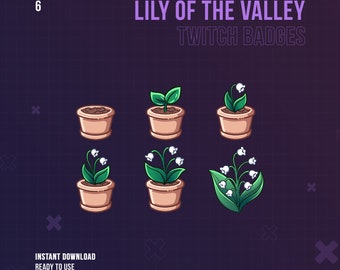 Lily of the Valley Twitch Badges | Stream Sub & Bit Badge | Flower Bit Badges | Plant | Twitch Graphics | May Bells | Streamer | Cute Badges