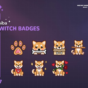 Shiba Twitch Badges | Dog Twitch Badges | Stream Sub & Bit Badges | Shiba Bit Badges | dog | Shiba Inu | Twitch Graphics | Dog Badges