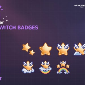 Star Twitch Badges | Rainbow Twitch Badges | Stream Sub and Bit Badges | Star Bit Badges | Twitch Graphics | Star Twitch Sub Badges | Stars