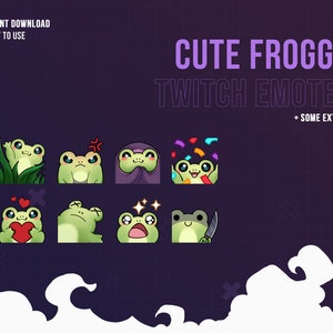 Cute Frog Twitch Emotes | Frog Emotes | Stream Emotes | Froggy | Twitch Graphics | Animated Emote | Streamer | Discord | Animated Frog