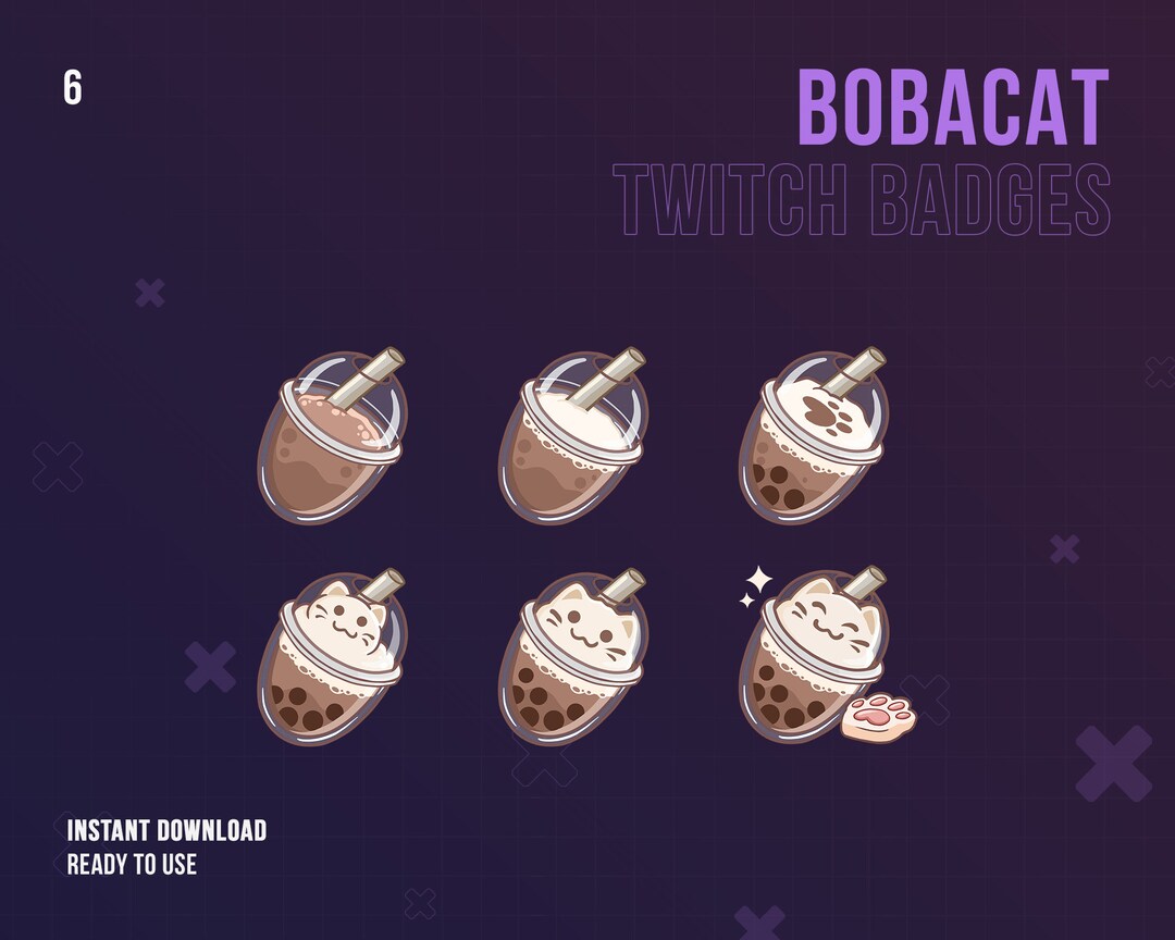Bobacat Twitch Badges | Stream Sub & Bit Badges | Cub Bit Badges ...