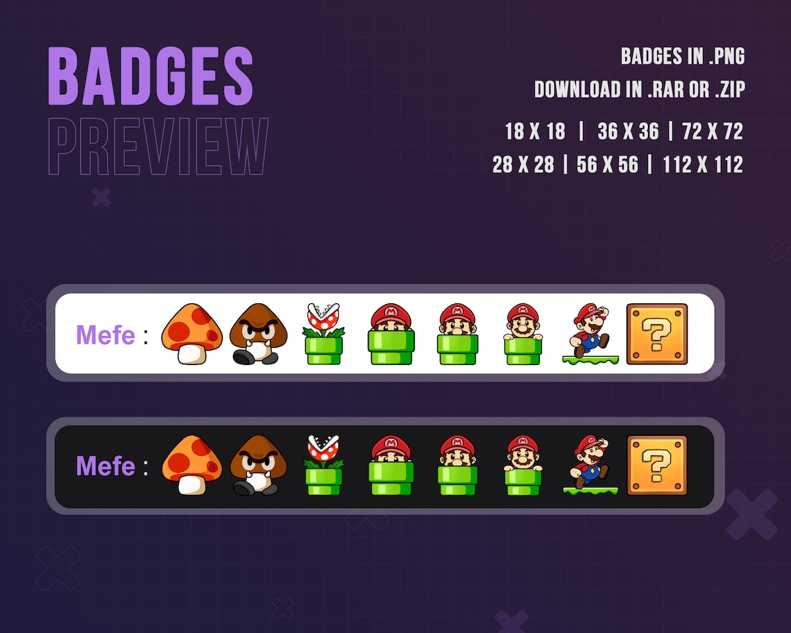 Mario Twitch Badges | Stream Sub & Bit Badges | Mario Bit Badges ...