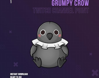 Grumpy Crow Channel Point | Stream Sub | Bit Badges | Syls Badges | Love | Deepspace | inspired | Twitch Graphics | Reward Icon