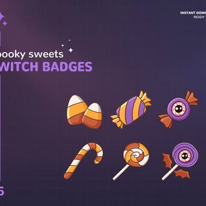 Halloween Sweets Twitch Badges | Halloween Sub Twitch Badges | Stream Sub & Bit Badges | Sweets Bit Badges | Twitch Graphics | Spooky Sweets