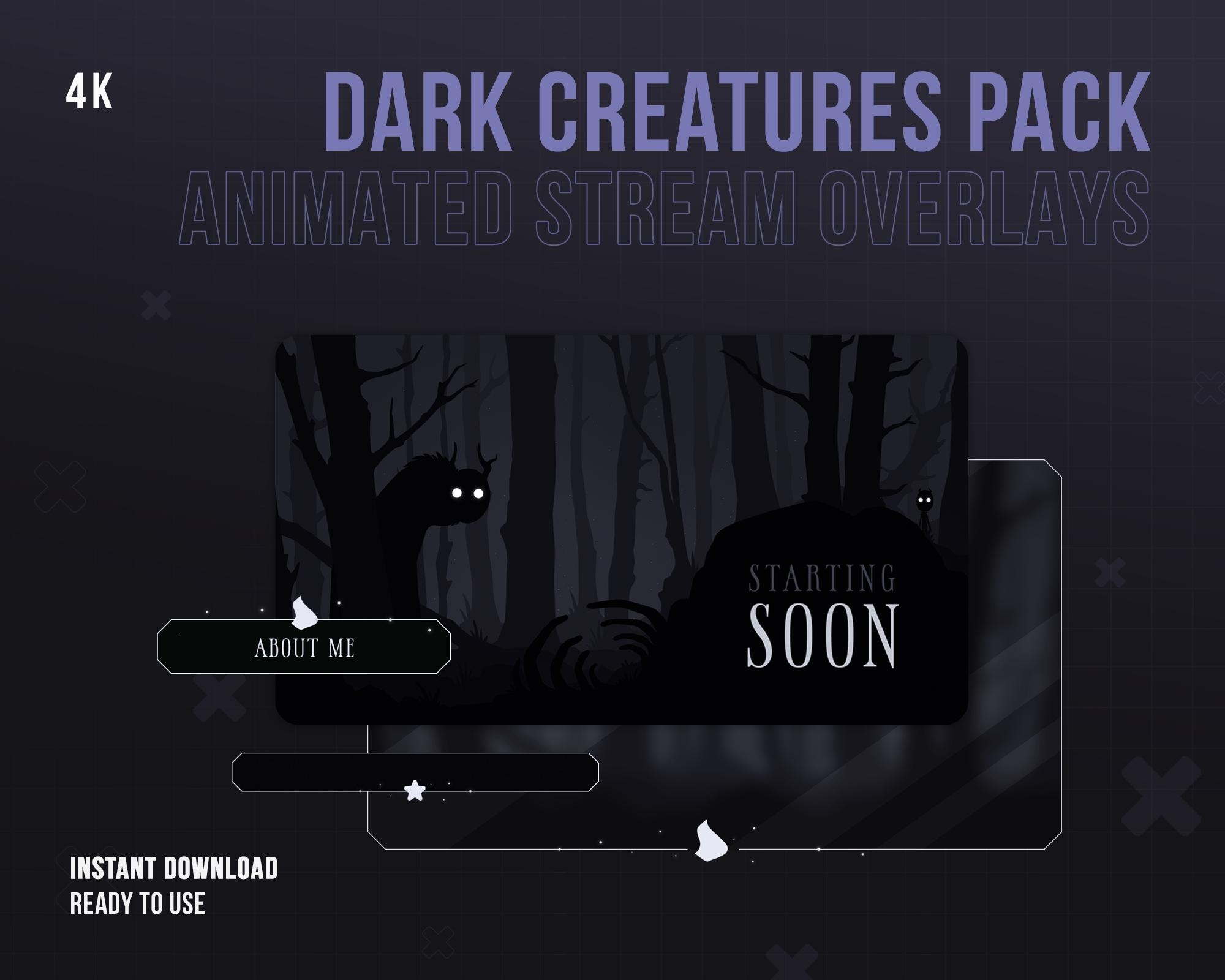 Dark Creatures Stream Pack | Animated Stream Overlays | Horror ...