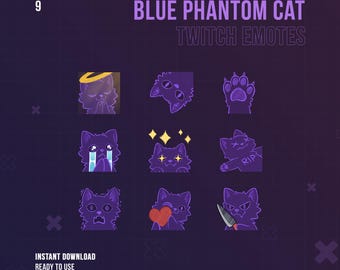Phantom Cat Twitch Halloween Badges | Subscribers Twitch Badges | Stream Sub & Bit Badges | Void Cat | Twitch Graphics | Ghost Badge
