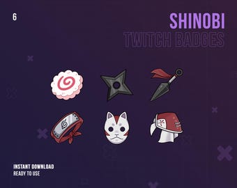 Shinobi Twitch Badges | Stream Sub & Bit Badges | Cute Bit Badges | Ninja | Graphics | Streamer | Subbadges