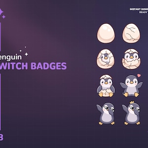 Penguin Badges Twitch | Stream Sub & Bit Badges | Penguin Bit Badges | Penguins | animals | Twitch Graphics | Penguin Badges | Twitch Badges