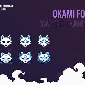 Kitsune Mask Twitch Badges | Fox Twitch Badges | Stream Bit Badges | Okami Bit Badges | Kitsune | Kitsune Twitch Sub Badges | Japanese Mask
