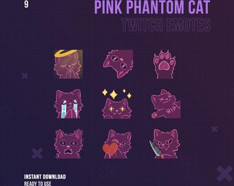 Phantom Cat Twitch Halloween Badges | Subscribers Twitch Badges | Stream Sub & Bit Badges | Void Cat | Twitch Graphics | Ghost Badge
