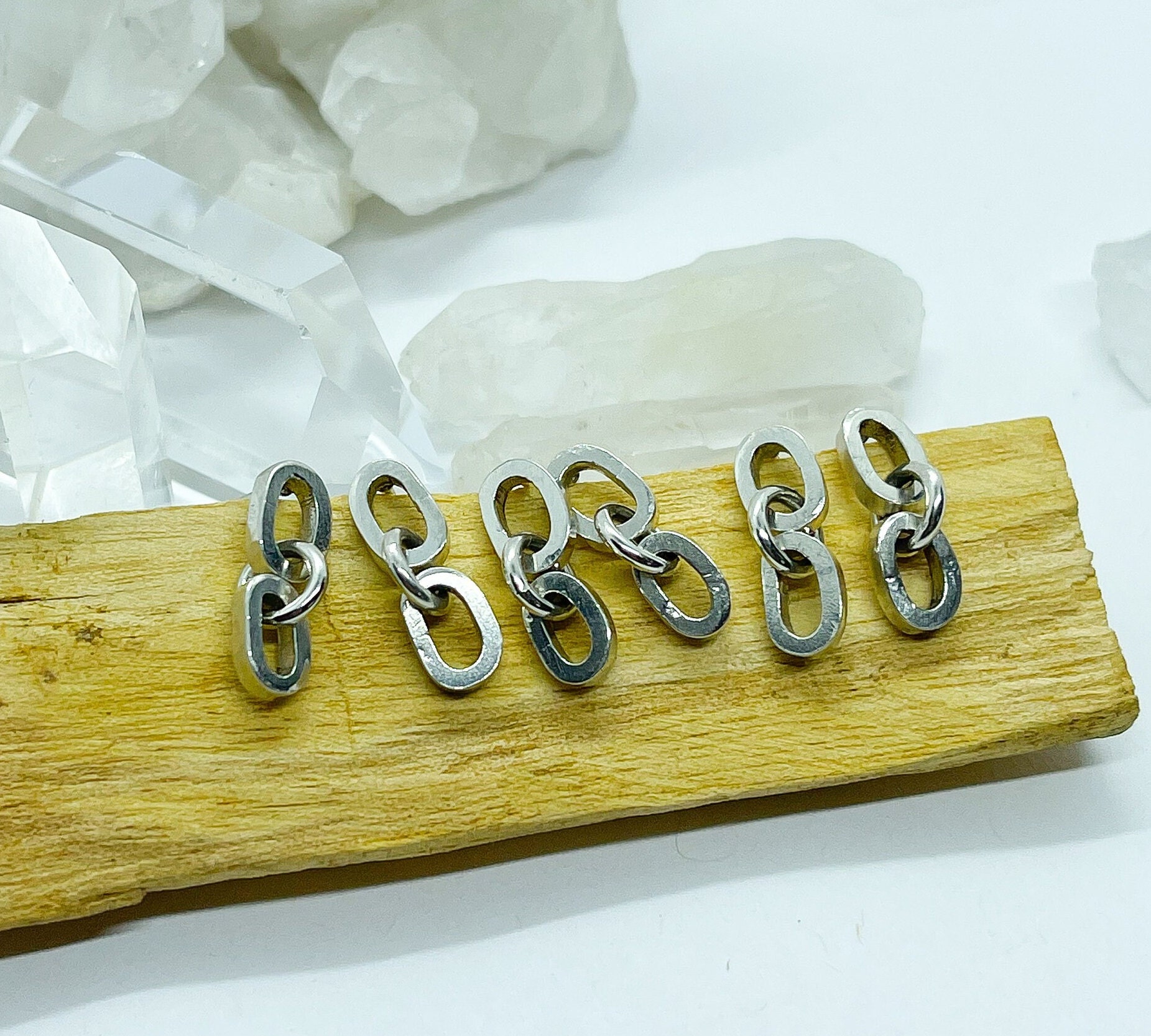 Chunky Handmade Sterling Silver Oval Links Stud Earrings // Oval Links // Cable Link Earrings // Paperclip Earrings // Minimalist Jewelry