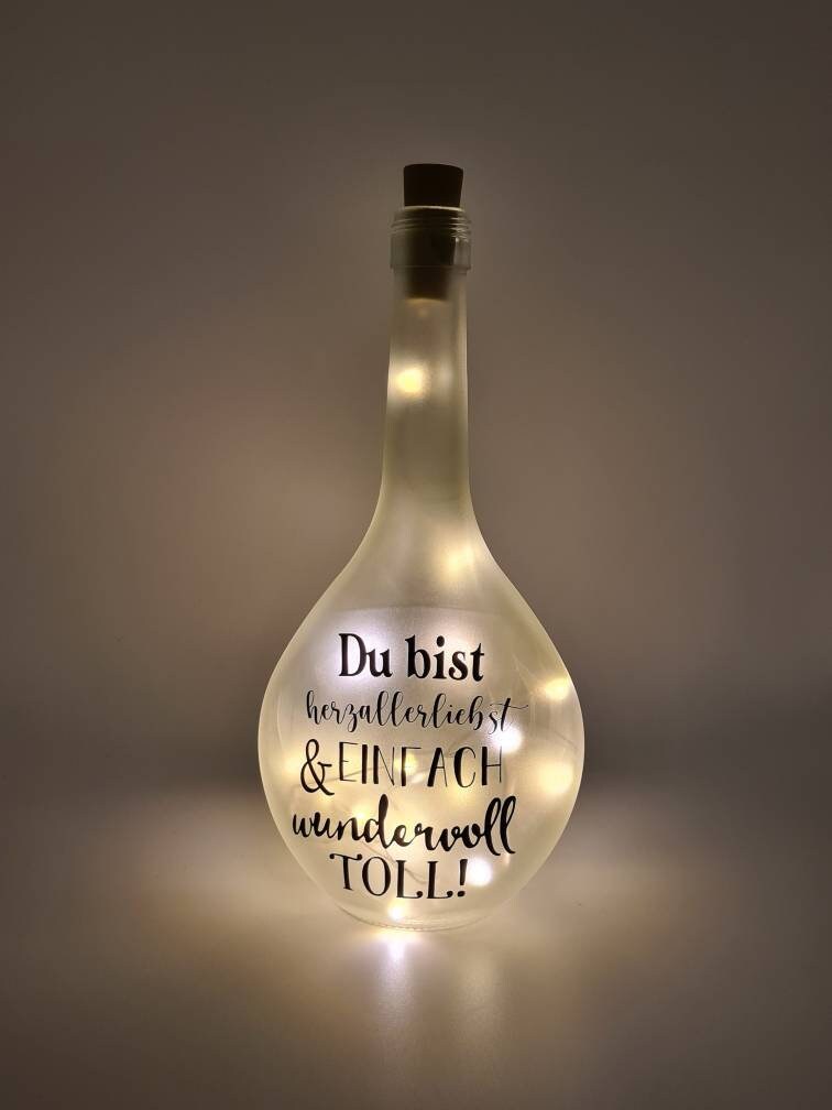 Leuchtflasche Weinflasche Dekoflasche mit Spruch Etsy.de