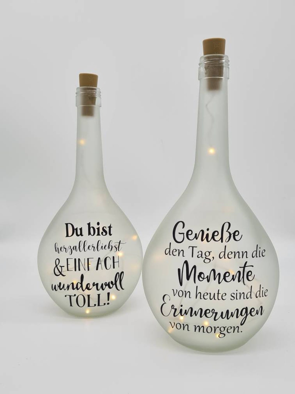 Leuchtflasche Weinflasche Dekoflasche mit Spruch Etsy.de