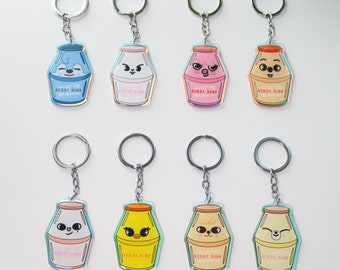 Stray Kids SKZOO-flessleutelhangers | Dubbelzijdige acryl sleutelhanger regenboog | K-Pop-merchandise