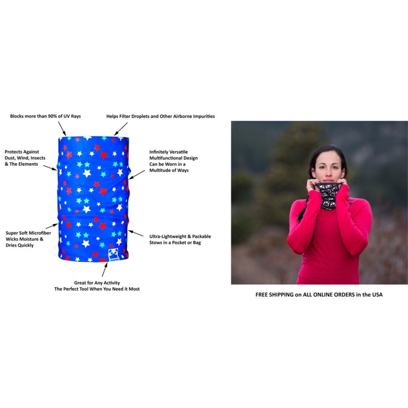 Women/'s Multifunctional Headwear Balaclava Headband Neck Gaiter Camouflage 2