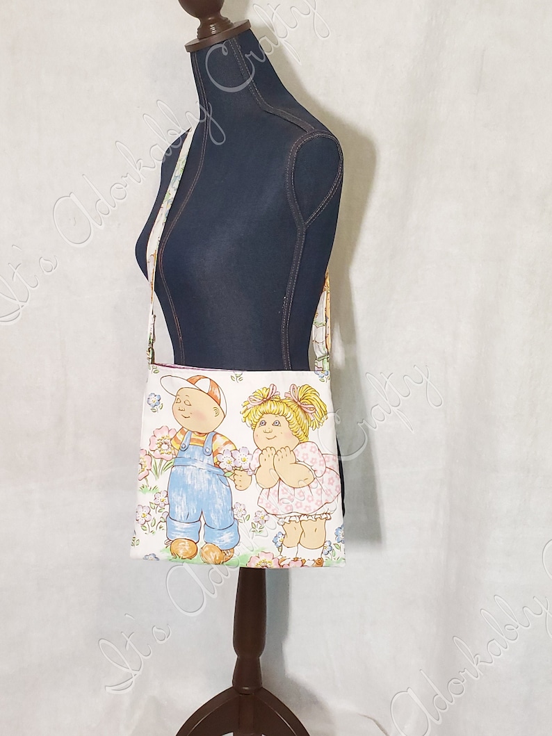 Cabbage Patch Tote Purse Over the shoulder Upcycled Vintage Sheet