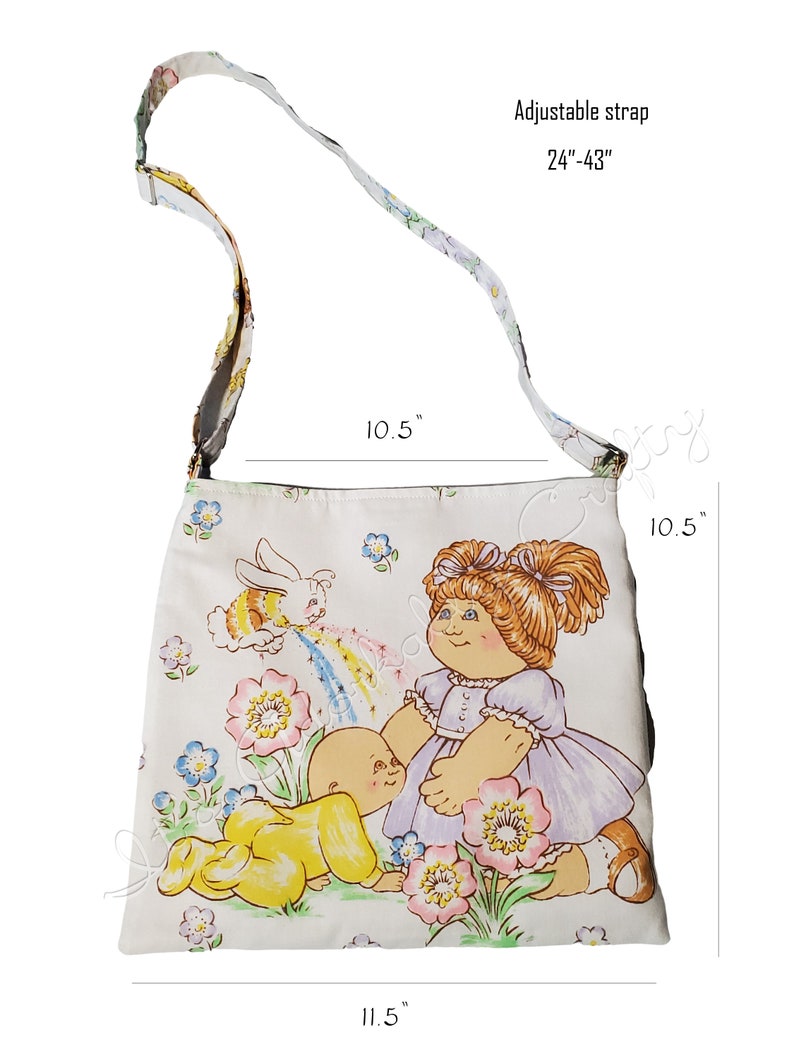Cabbage Patch Tote  Purse Over the shoulder Upcycled Vintage Sheet