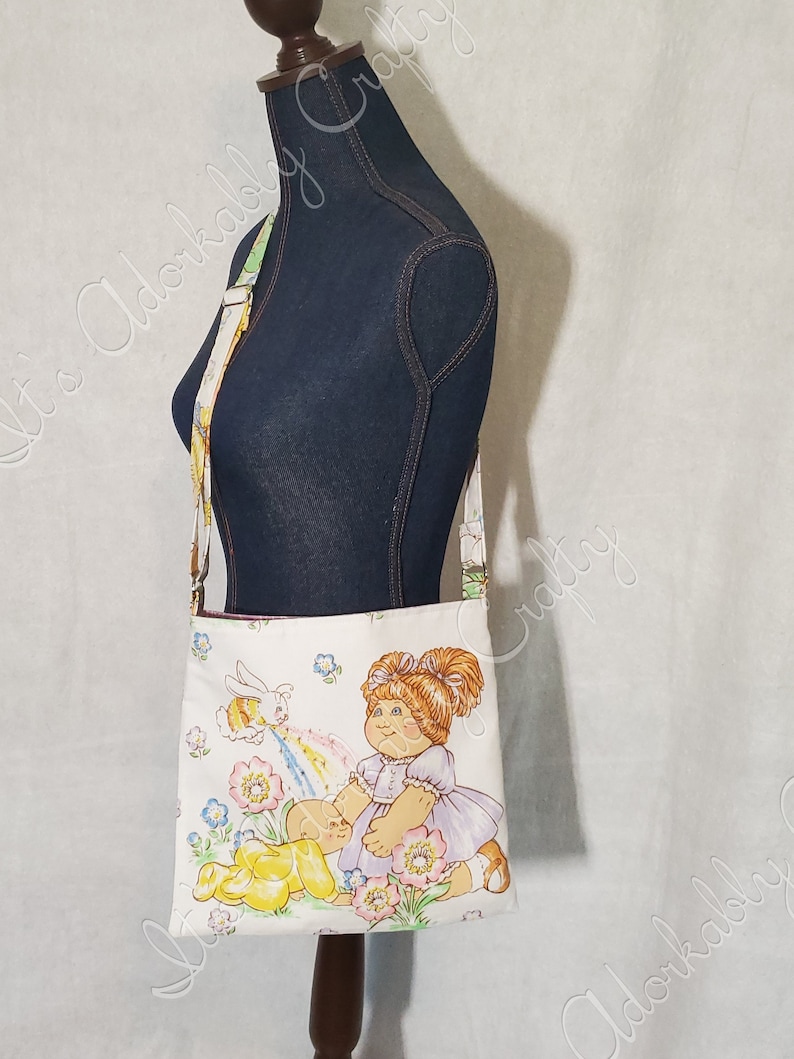 Cabbage Patch Tote Purse Over the shoulder Upcycled Vintage Sheet