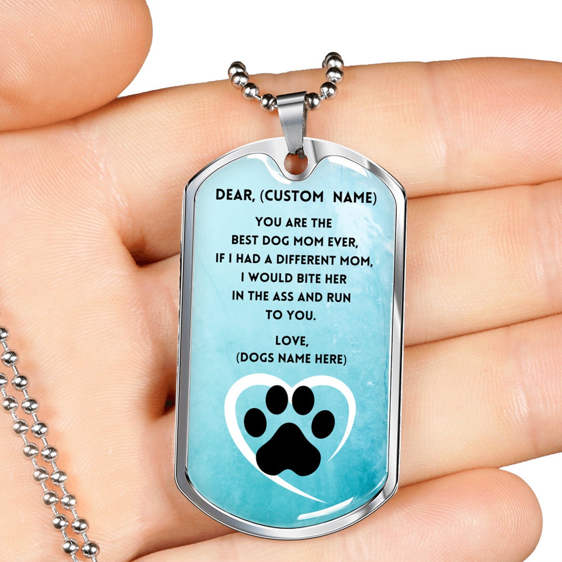Dog Tags Dog gift Personalized Best Dog Mom Necklace Etsy
