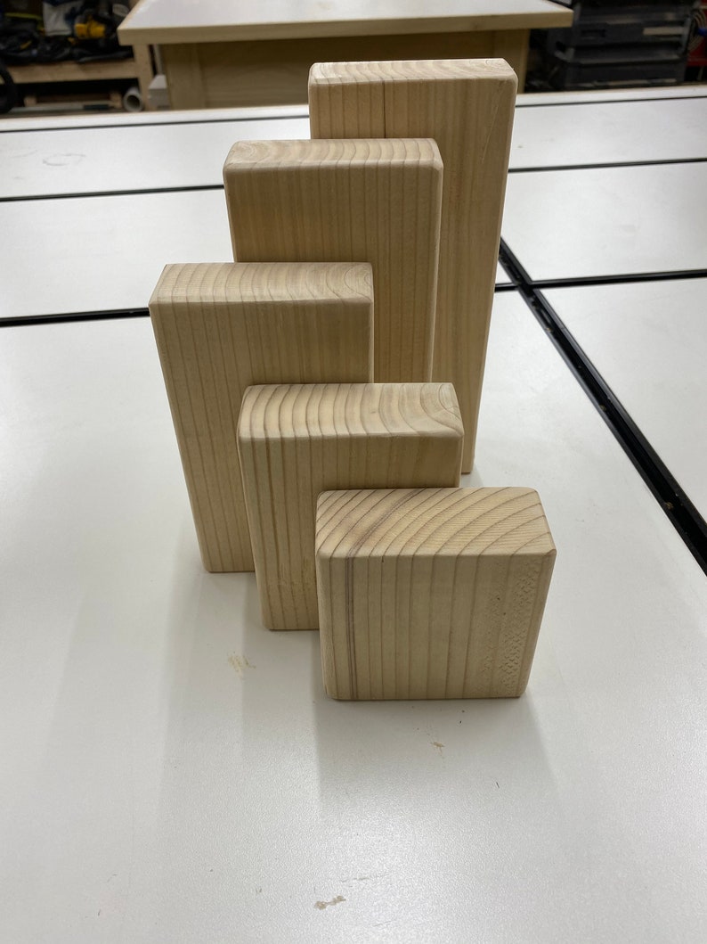 Set of 5 Craft Wood Blocks Blank Block Set Craft Blocks Etsy