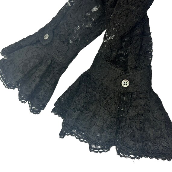 ANNE KLEIN Vintage Black Full Lace Button Front R… - image 7