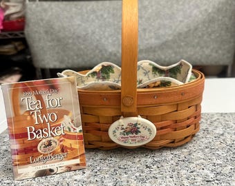 Longaberger 1999 Tea for Two Mother’s Day Basket Hand Woven Rare Vintage