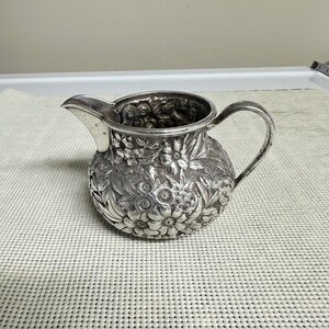 Barbour Silver Repousse Creamer Small Quadruple Plate 328 Vintage