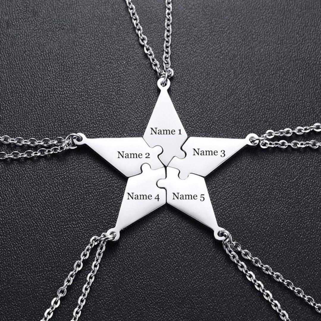 Personalized 5 Pcs/set BFF Puzzle Pendants Necklaces for Best