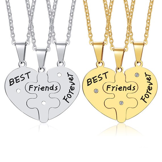 Buy Set of 3 Pcs Stainless Steel Best Friends Forever BFF