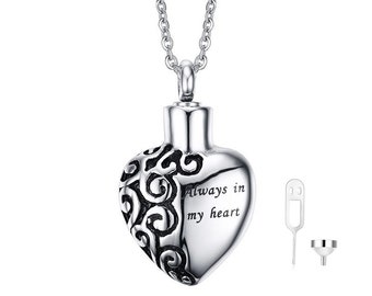 Women Urn Necklace Texture Memorial Cremation Ashes Jewelry Hollow Floral Pendant Free Engraving
