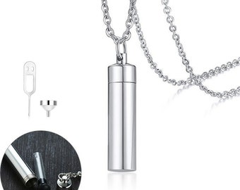 Colgantes personalizados de tubo hueco para hombres y mujeres, collar con urna conmemorativa para cenizas, grabado gratuito.