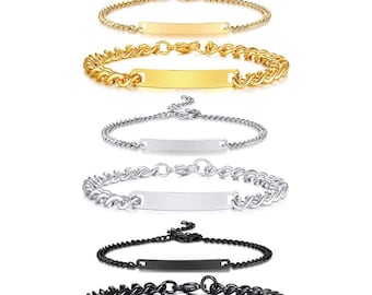 Thin Tag Coordinate Memorable Place Lovers Bracelets for Women Men Custom Coordinate Name Love Date Promise Couple Gifts Free Engraving