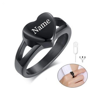 Keepsake Love Cremation Rings Urn Jewelry Can Be Opened Heart Jewelry for Ashes Free Engraving