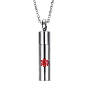 Collana con ciondolo con ID di allerta medica personalizzato ICE Info, gioielli aperti, incisione gratuita, contenitore per pillole, contiene capsule essenziali/oli