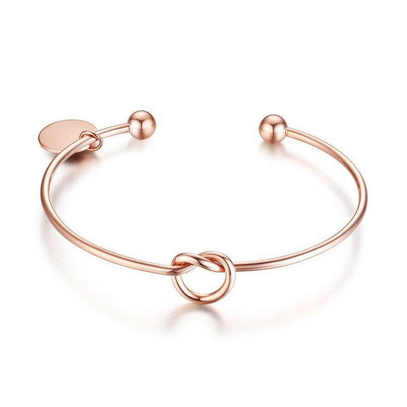Women Adjustable Custom Cuff Bracelets Personalized Love Girls Bangle for Her Free Engraving Rose gold