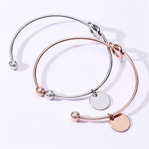 Women Adjustable Custom Cuff Bracelets Personalized Love Girls Bangle for Her Free Engraving image 4