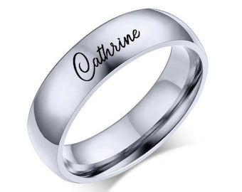 Women Men Personalized Wedding Band Customize Engagement Rings Classic Alliance Free Engraving