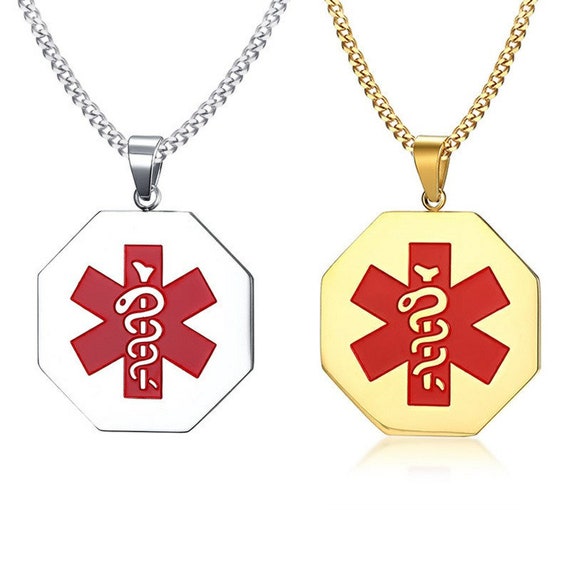 Dog Tag Medical Usb Necklace Custom Medical Alert ID Pendant For