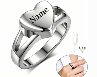 Keepsake Love Cremation Rings Urn Jewelry Can Be Opened Heart Jewelry for Ashes Free Engraving