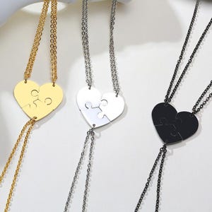 Personliga Hjärtformade Namn Halsband Bästa Vänner För 3 Vänskap Kärlek Hängen Gratis Gravyr