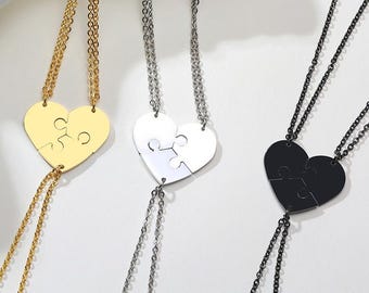 Personalized Heart Name Best Friends Necklaces For 3 Friendship Love Pendants Free Engraving
