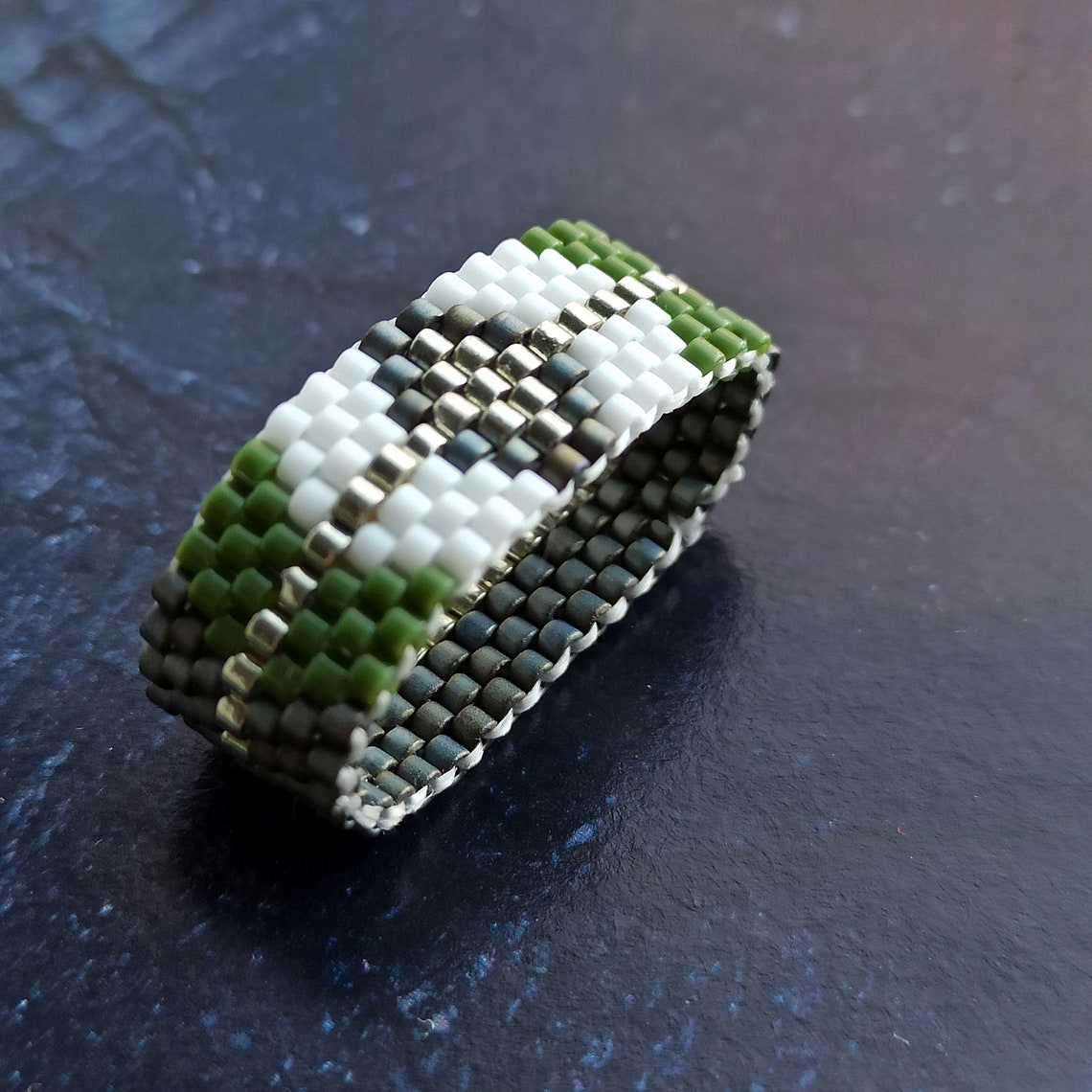 Native American style ring Geometric beaded rings for women Etsy