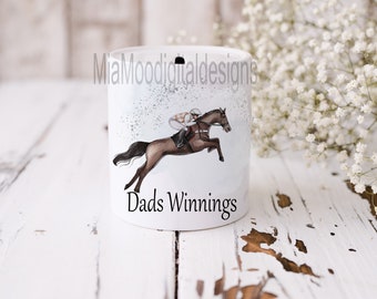 Horse Racing moneybox digital design, gift for dad, gift for grandad horse racing digital horse racing print